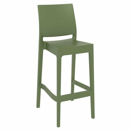 KD ETAGERE Maya Resin Bar Stool Olive Green -  set of 2 KD3444381